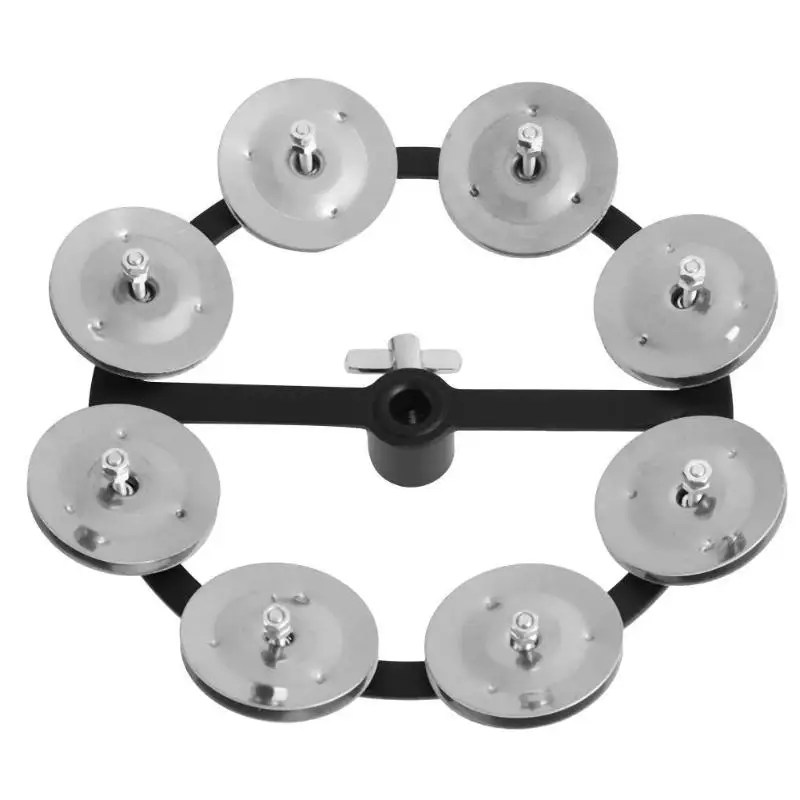 Percussion Hi Hat Tambourine with Row Alloy Jingles Drum Set Musical