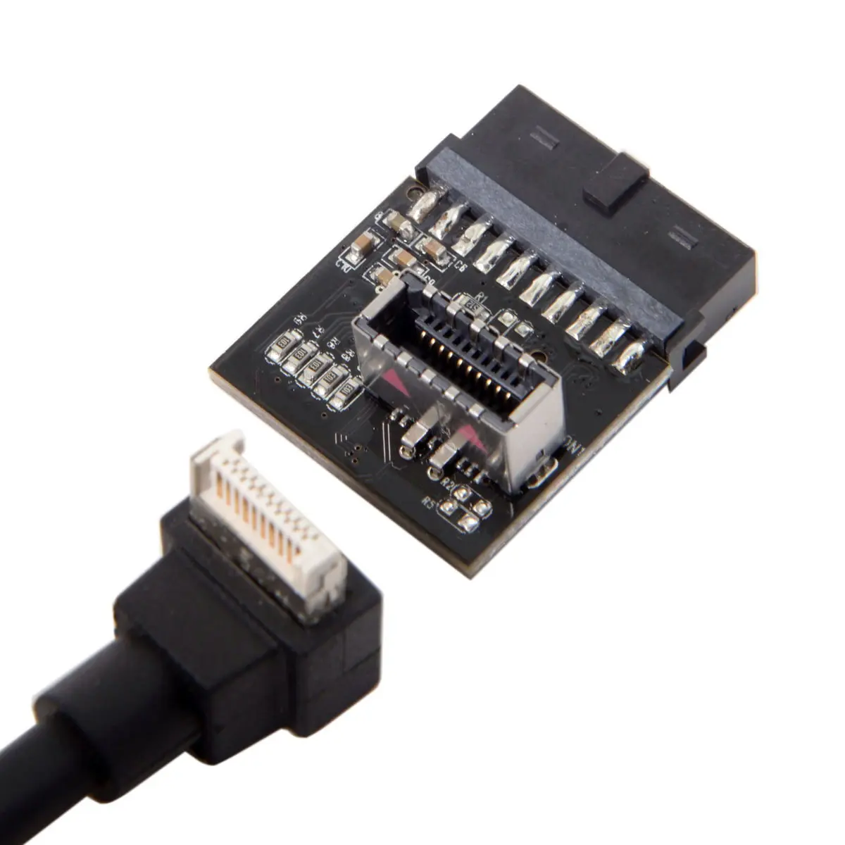 Cablecc USB 3 1 Разъем передней панели к 0 20 контактный разъем Штекерный удлинитель