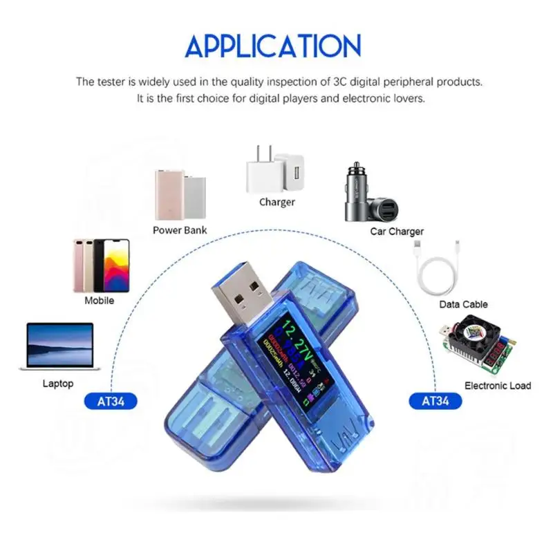 Тестер USB 3 0 IPS HD цветной экран вольтметр мощности напряжение тока