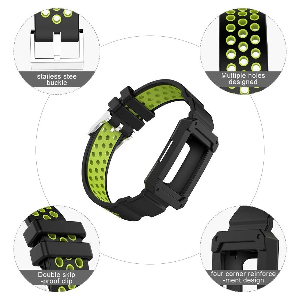 Ремешок Duszake для Fitbit Charge 3 с чехлом силиконовые дышащие ремешки ударопрочным