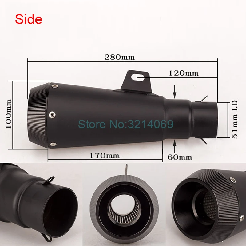 CRF 230 GSR 600 CB650F R3 GSXR750 CBR500RR ZX6R ER6N de Escape de la motocicleta tubo 51mm Universal Akrapovic escapar y lado izquierdo