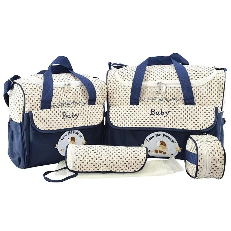 5 шт., сумка для подгузников для мам, большая вместительность, сумка для детских подгузников, Водонепроницаемый модный рюкзак для путешествий, сумка для ухода за ребенком