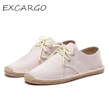 

EXCARGO Canvas Fisherman Casual Shoes For Men Lace Up New 2019 Summer Shoes Loafers Male Sneakers Black Breathable Comfortable