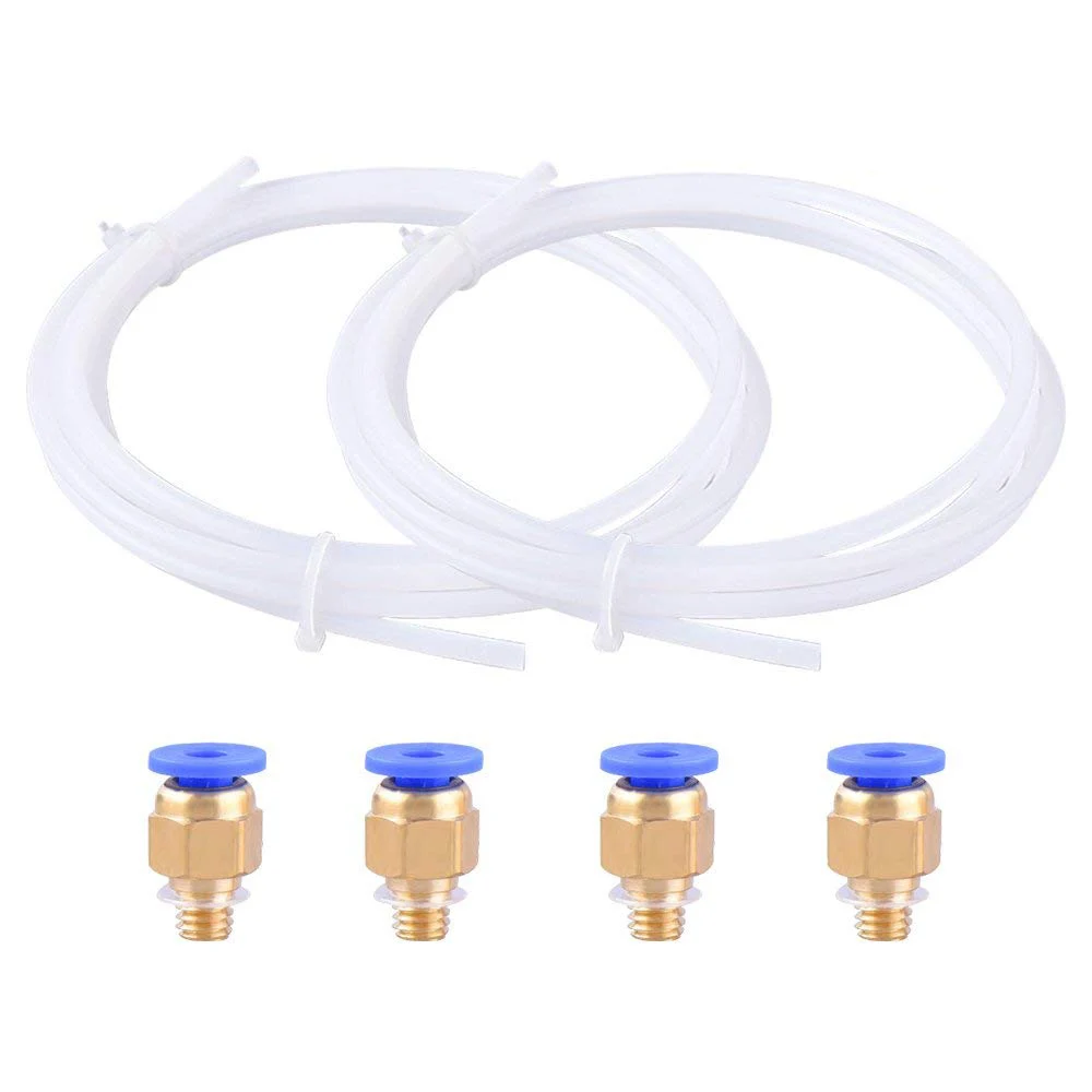 2 Pcs Ptfe Teflon Tube (2 Meters) With 4 Pcs Pc4 M6 ...