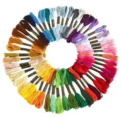 100 шт. 8 м Multi Цвет Хлопок Вышивка крестом Вышивка темы Floss швейных ниток (разные цвета)