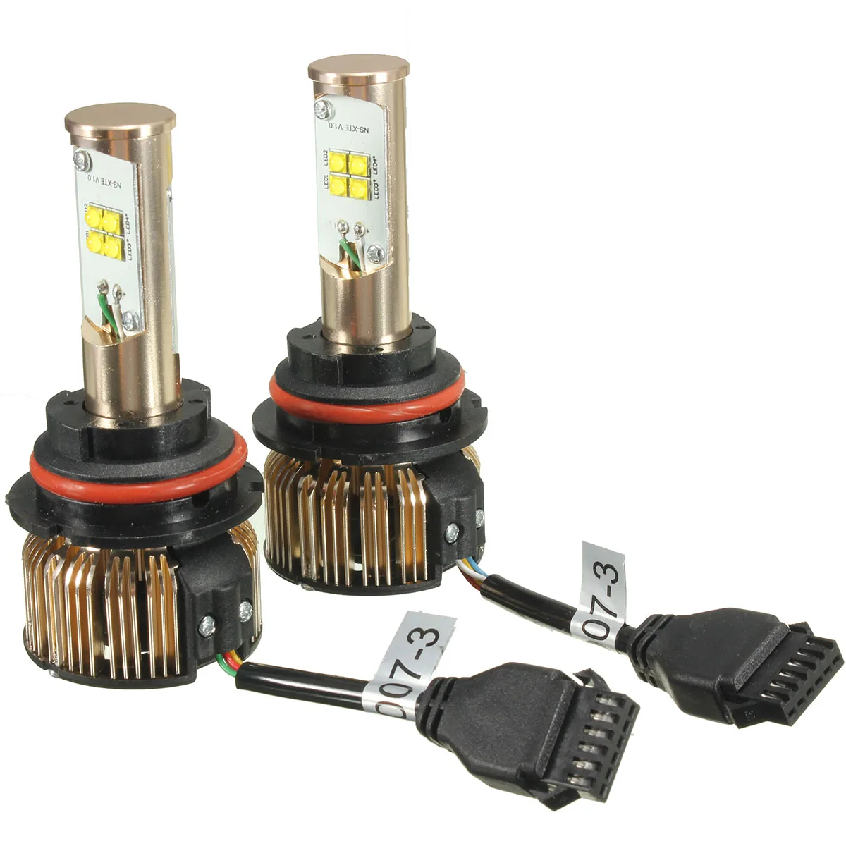 

Pair 9004/9007 LED Car Headlight Bulb Hi-Lo Beam 80W 7680LM Auto Headlamp Fog Light 9V-32V with Color Tube