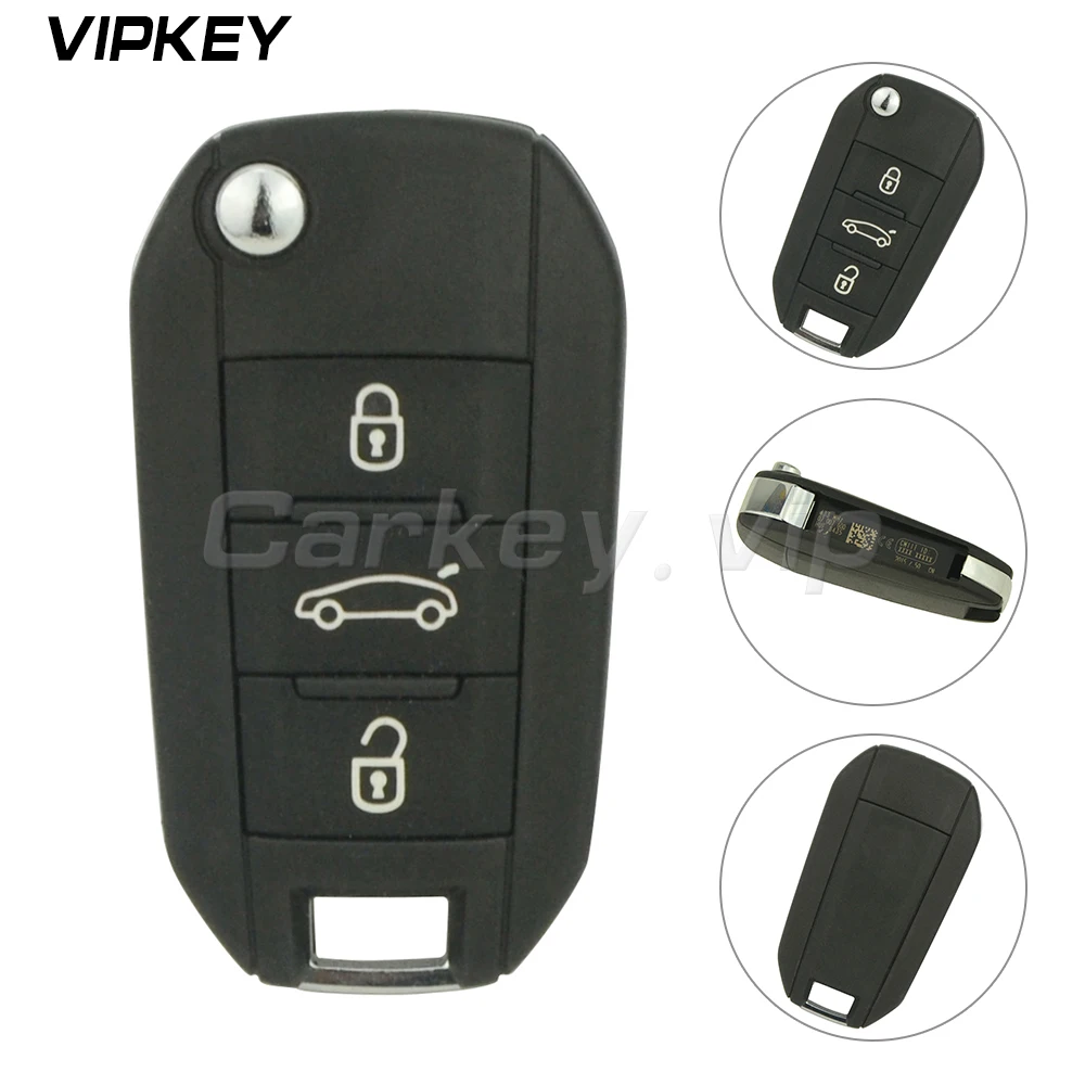 

Remotekey OEM folding key 3 button 433Mhz PCF7941 ID46 chip for Peugeot 508 remote control 2014 2015