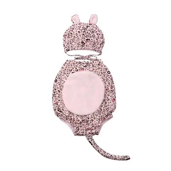 

Newborn Toddler Infant Baby Boy Girl Clothes Bodysuits Cute 3D Tail Cotton Jumpsuit Outfits Summer Baby Leopard Hats Clothing