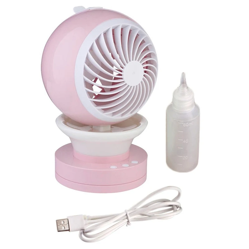 

Creative Cartoon Jingle Fan Mini Double Spray Fan Home Desktop Usb Small Fan Mist Spray Humidification Fan