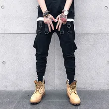 Los hombres de moda; повседневные Панталоны; cinta empalme pantalones; шаровары; hombre; Хип-хоп pantalones Jogger pantalones de