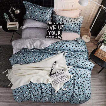 

Home Textile Leopard print Bedding Set 3/4pcs Queen Full King Size Duvet Cover Child Adult Pillowcase Flat Sheet Bedclothes