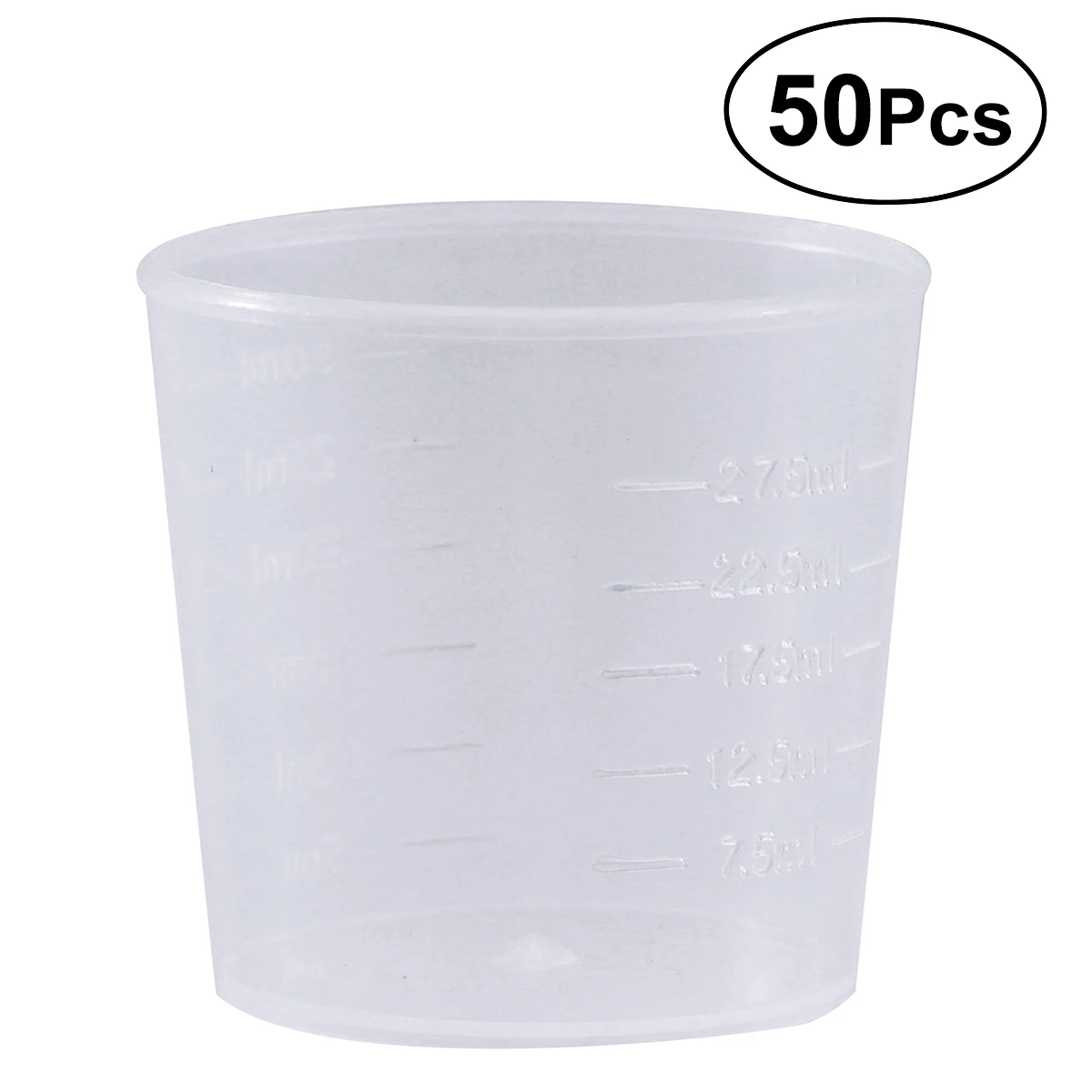 

50pcs 30ml Plastic Graduated Cups Measuring Scale Cups Transparent Lab Liquid Container for Mixing Paint Stain Epoxy Resin