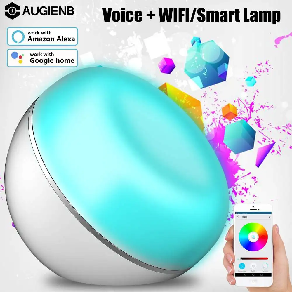 

1600 Color Light LED Night Light Compatible with Amazon Alexa Google Home Wifi Remote Control by Smartphone LED Dimmable Ambient