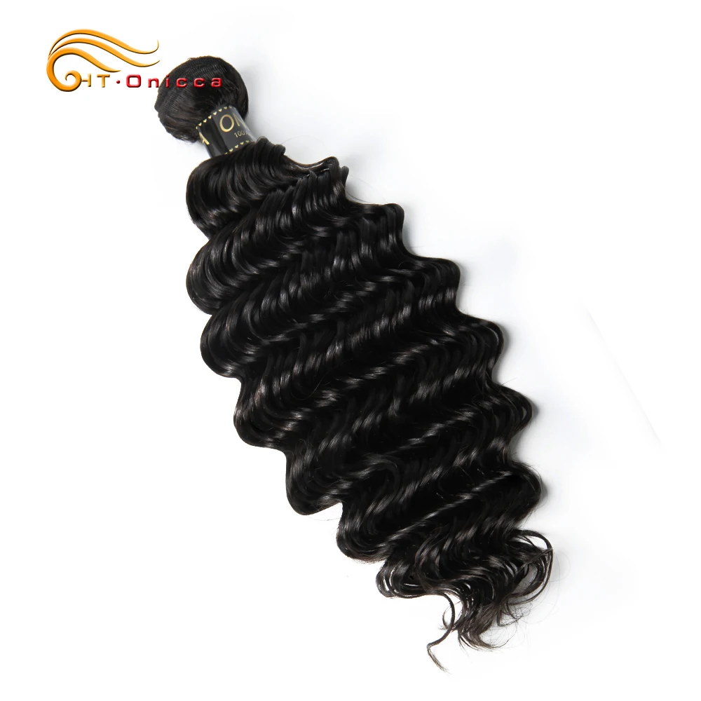 

Deep Wave Brazilian Hair Weave Bundles Remy Hair Bundles Double Machine Weft 8"-28" Human Hair Extensions Natural Color