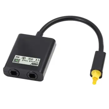 

None Digital SPDIF Optical Audio Splitter 2 Way Toslink Splitter Adapter SPDIF Optical Cable Splitter Hub for CD DVD