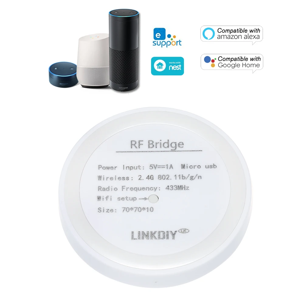 

RF Bridge 433MHz Smart Home Automation Module Wifi Wireless Switch Universal Timer DIY 433MHz RF Remote Controllers