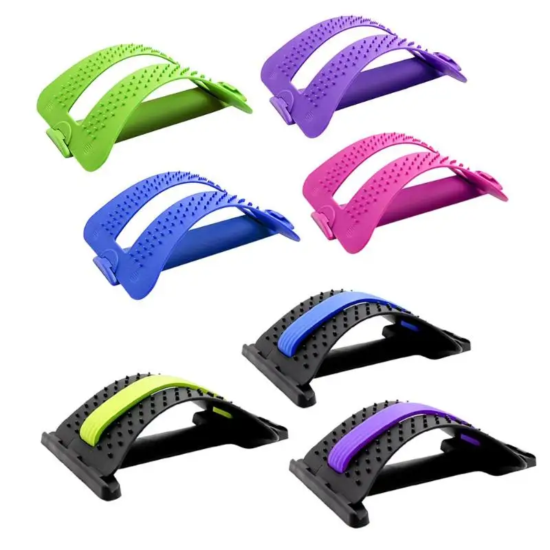 Back Stretch Massager Acupuncture Fitness Equipment Lumbar Spine Strain Back Orthotic Device Spine Pain Relief Massage Relaxatio