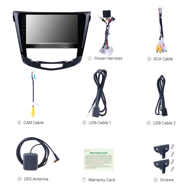Sale Harfey 10.1" Android 8.1 Radio for Nissan QashQai X-Trail 2014 Bluetooth car multimedia player GPS System 3G WiFi TV Mirror 3