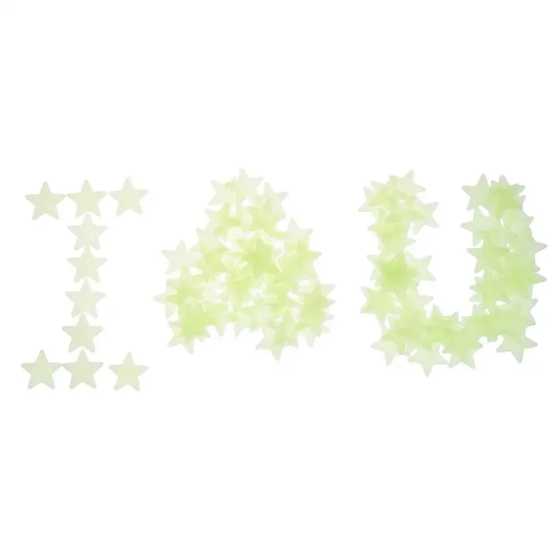 100 قطعة/المجموعة الأطفال غرفة نجمة مضيئة معجون جدار المنزل السقف لوحات فنية للديكور صائق مضيئة الظلام الفلورسنت جدار لصق