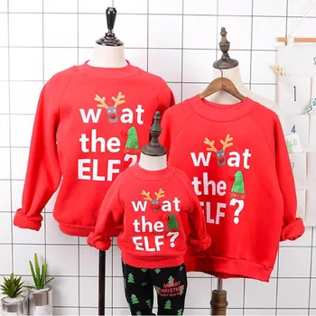 

Matching Family Clothing Baby Rompers New Year Christmas Winter Sweater Father Mother Kids Polar Fleece Men Women child T-Shirt