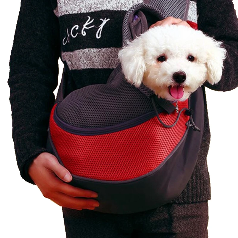 

Pet Puppy Carrier Outdoor Travel Backpacks Pouch Mesh Oxford Single Shoulder Bag Sling Mesh Comfort Travel Tote Shoulder Bag