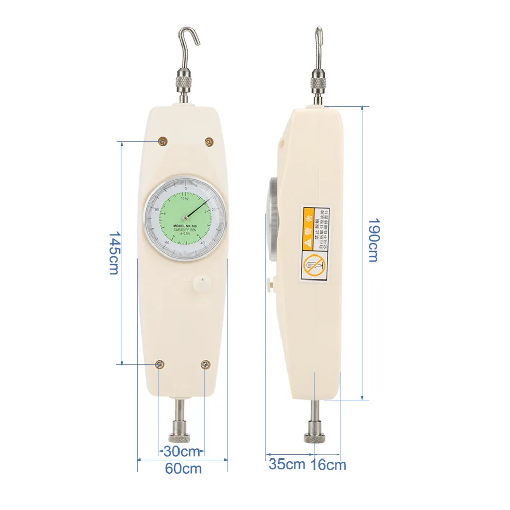 10N аналоговый динамометр Измерение силы измерительная аппаратура Push Pull Force Gauge Meter 0.1N деление инструмент профессиональный