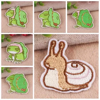 

Cartoon Travel Animal Patch Embroidered Ironing Cute Japan Frog Snail Stickers Patches For Clothes Iron On Patch Kawaii Parches