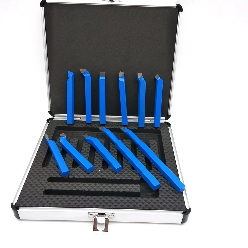 11pcs 8*8mm CNC Lathe Tools Carbide Tip Tipped Bit Set Brazed Milling