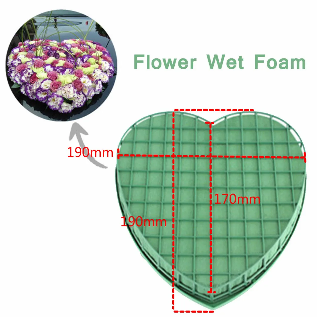 1 шт. в форме сердца цветок влажная пена свежий цветочный свадебный автомобиль цветок дисплей 19 см