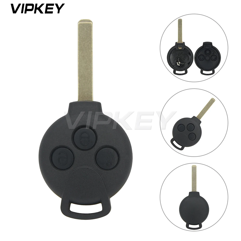 

Remotekey remote car key fob shell 3 button for Mercedes Smart Fortwo key cover case replacement