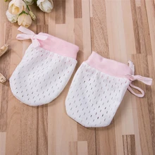 Великобритания 1 пара новорожденных против царапин перчатки Ice Silk Мягкие Рукавицы защитные перчатки