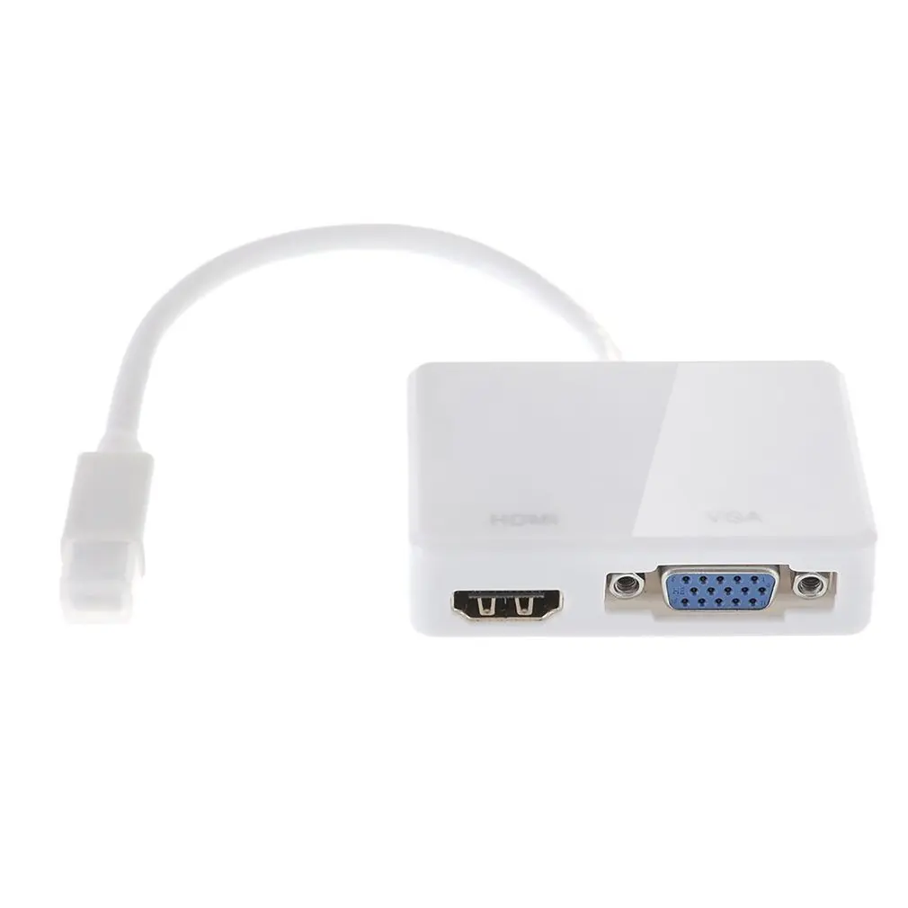 

Mini DP to HDMI VGA 2-in-1 with button switching adapter Support HDMI and VGA two channels Support Mini DisplayPort v1.2
