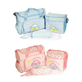 

4pcs/set Waterproof Mom Baby Cartoon Car Bottle Shoulder Bag Mummy Handbag