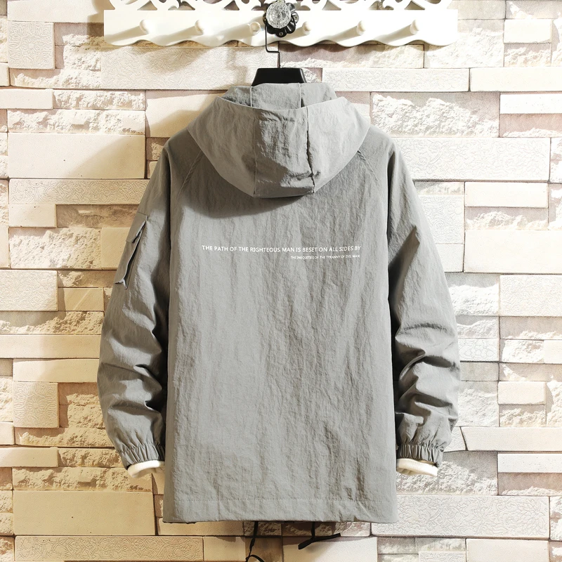 2019 Spring New Japanese Solid Color Even Hat Loose Coat Work Clothes Jacket Male windbreaker mens clothing tracksuit