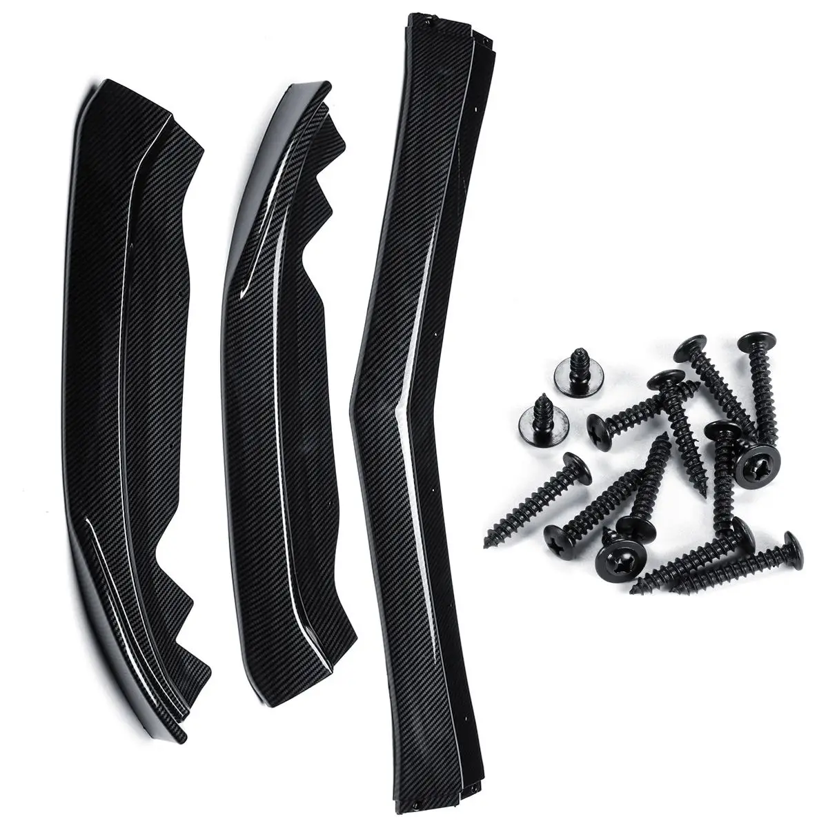 1 Set Car Front Bumper Lip Cover Trim for Cadillac ATS- Black Carbon Fiber Front Bumper Cover Auto Exterior Parts