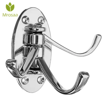 

Mrosaa Multi-function Silver Triple Arc Hooks Folding Swing Arm Wall Hook Zinc Alloy Clothes Towel Hanger Bathroom Robe Hooks