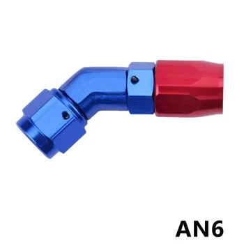 

SPEEDWOW Universal AN6 Enforced Hose End Aluminum Alloy Fitting Adapter 0 45 90 Degree Hose End Oil Cooler Fittings Blue-red