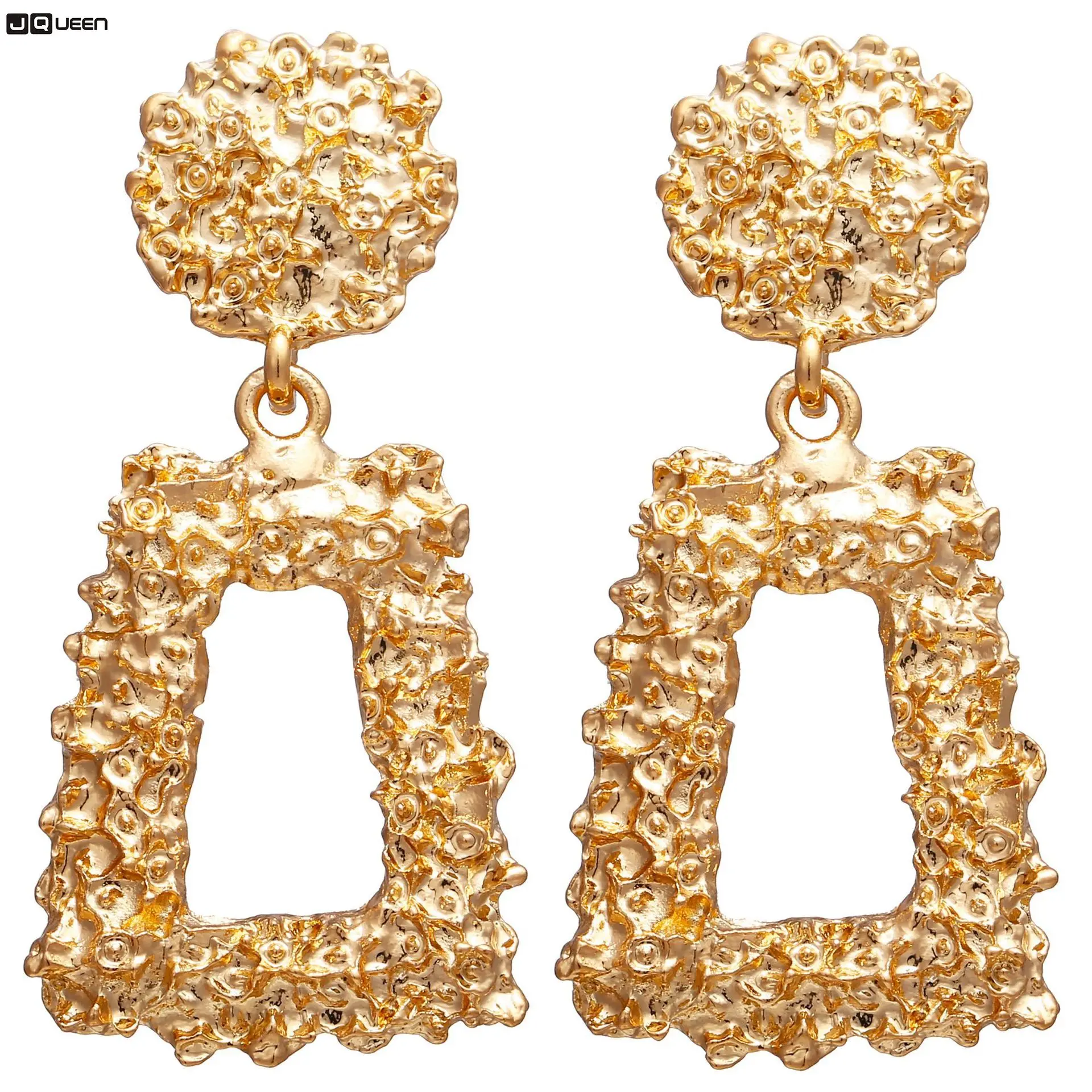 New Punk Heavy Metal Dangle Drop Earring Gold Color Geometric Statement