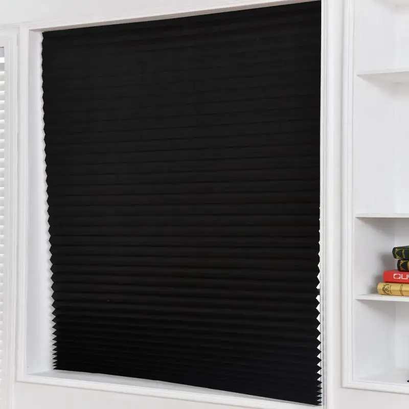 Persianas plisadas autoadhesivas medio Blackout ventanas cortinas para baño cocina balcón sombras Oficina Sala ciega Persianas plisadas autoadhesivas medio Blackout ventanas cortinas para baño cocina balcón sombras Oficina Sala ciega