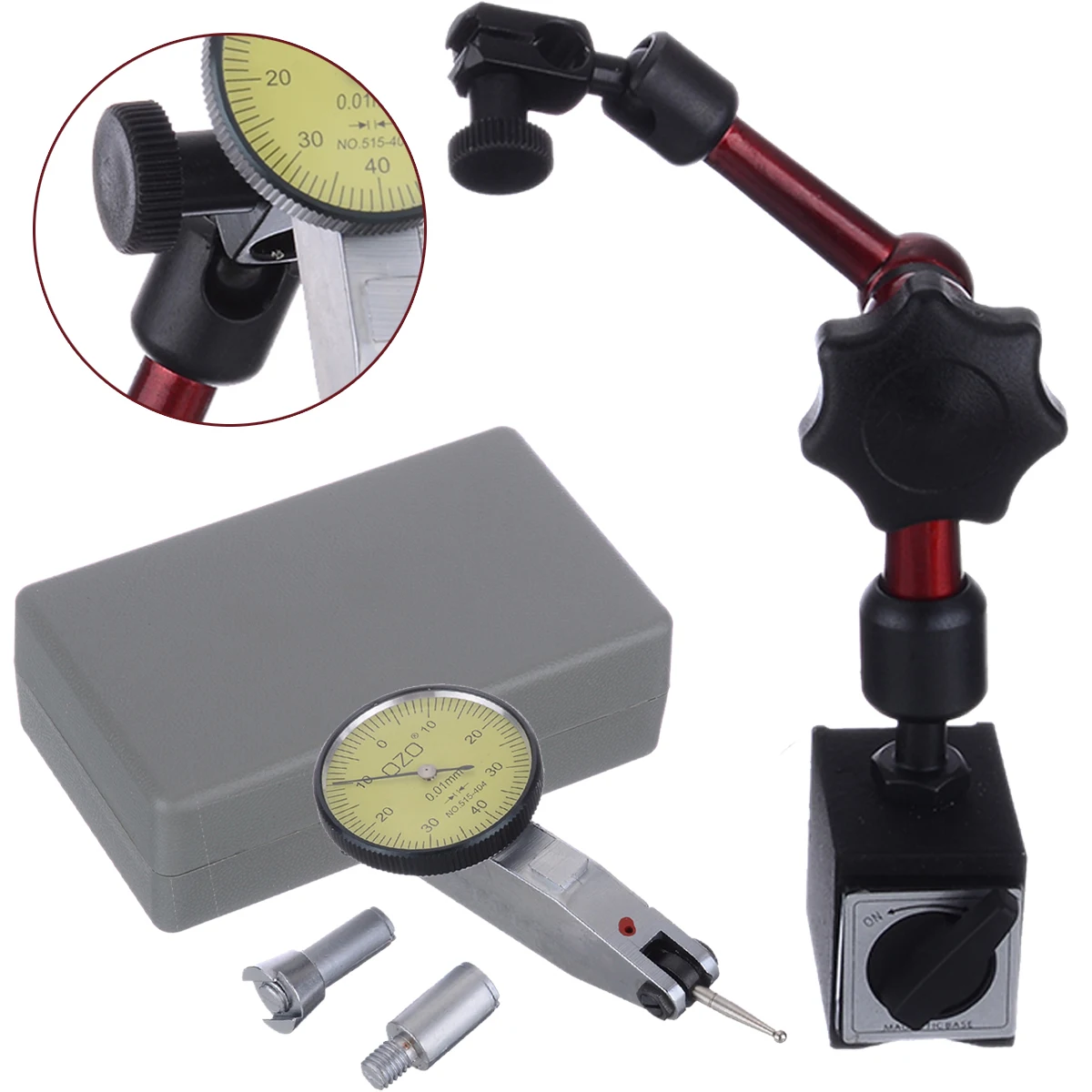 0 0.8mm Precision Dial Test Indicator Gauge with Flexible Base