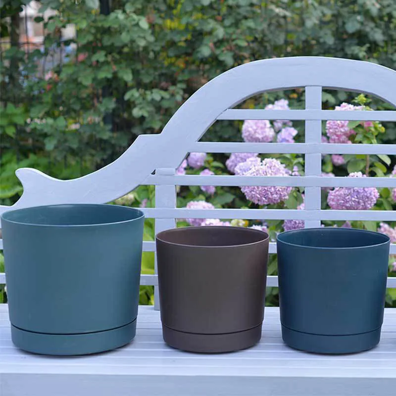 

Round Resin Succulent Green Potted Plants Growing Flowerpot Flower Pot Holder