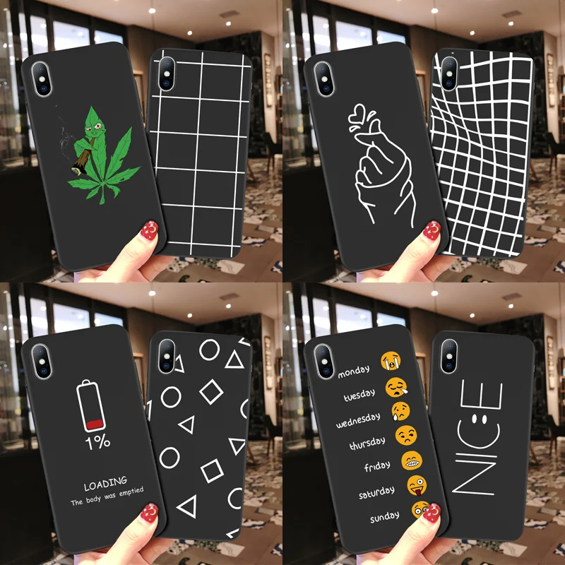 Lovebay Phone Case For iPhone 6 6s 7 8 Plus X XR XS Max 5 5S SE Cartoon Lover Funny Painted Soft TPU For iPhone X Couple Case