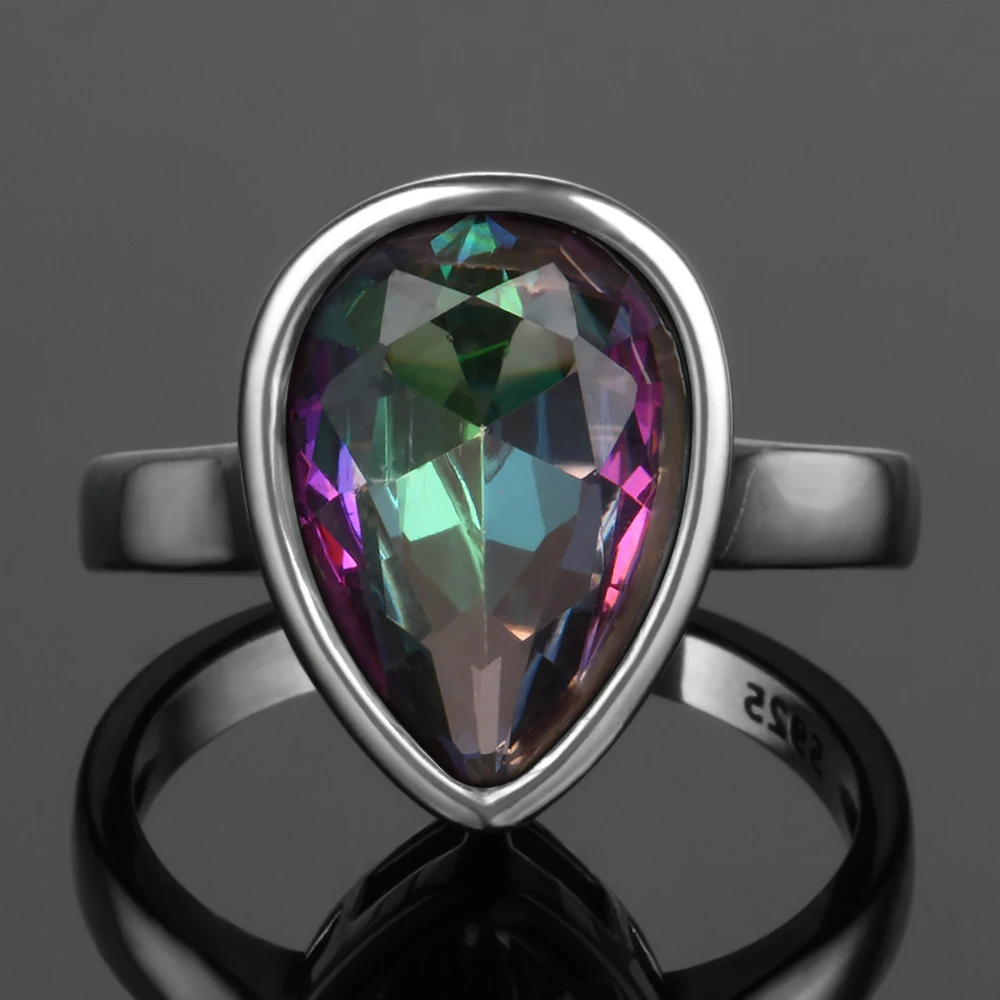 Top Brand Romantic Original S925 Silver Topaz Pendant Ring Jewelry Sets For Women Gemstone Wedding Jewelry Set With Gift 5
