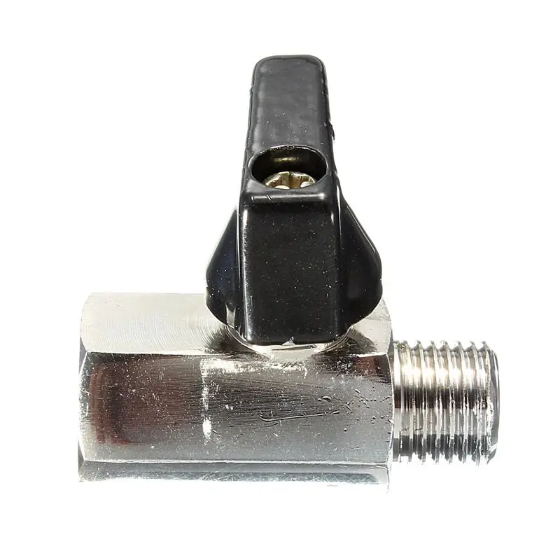 1/4inch Bsp Ball Valve Threads Tap Male to Female Air Compressor Hose Chrome Brass