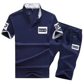 

Men Set 2019 New Summer Men Tracksuit Short-sleeved T Shirt Shorts Sets Casual Male Sweatshirt Sportswear Suit 4XL