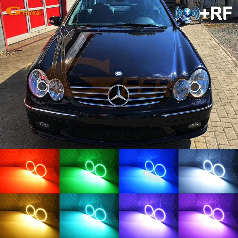 Для Mercedes Benz CLK класс W209 CLK320 CLK500 2003-2006 ксенон RF Bluetooth APP мульти-Цвет RGB led Ангельские Глазки комплект