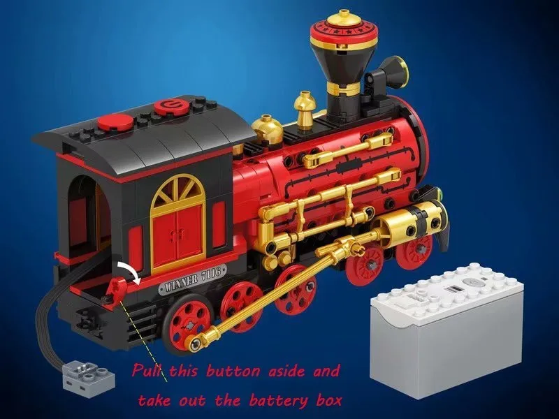 Цена Winner 7116 372 шт. Электрический классический поезд строительные блоки кирпичи Классическая силовая модель детские игрушки Совместимые Legoings ...