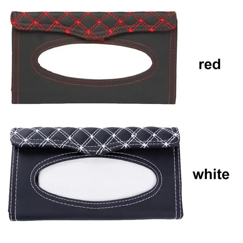 

High Quality Car Sun Visor Tissue Box Leather Napkin Clip Portable Magic Sticker Hanging Buckle Type Paper Bracket Accessories