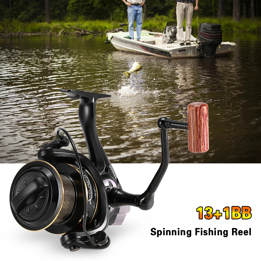 

8000-11000 Series Spinning Fishing Reel 13BB + 1 Ball Bearing 3.8:1 15kg Max Drag Metal Spinning Reel Boat Rock Fishing Wheel