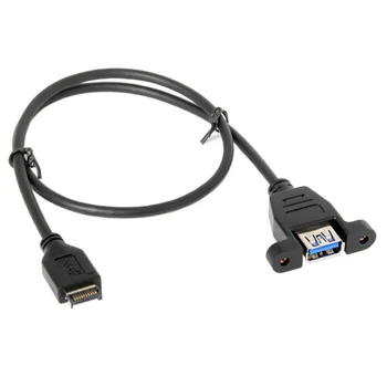 

10pcs/lot CY USB 3.1 Front Panel Header to USB 3.0 Type-A Female Extension Cable 50cm Panel Mount Type